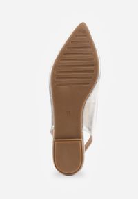 Born2be - Srebrne Pudrowe Sandały Slingback z Noskiem w Szpic Arrilla. Okazja: do pracy, na co dzień, na spotkanie biznesowe, na spacer. Kolor: srebrny. Sezon: lato. Styl: elegancki, biznesowy, klasyczny, casual #3