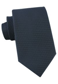 Elegancki Krawat Chattier - Granatowy, Drobna Faktura Tkaniny. Kolor: niebieski. Materiał: tkanina. Styl: elegancki #1