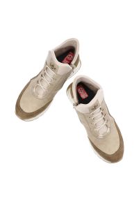 Beżowe Botki Rieker Buty Damskie Na Jesień. Kolor: beżowy. Materiał: jeans. Sezon: jesień. Styl: elegancki #8