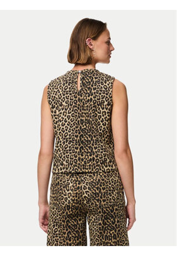 Pieces Bluzka Salume 17158200 Brązowy Relaxed Fit. Kolor: brązowy. Materiał: bawełna