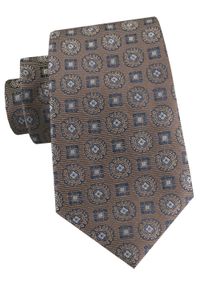 Męski Krawat - Brązowy w Grochy - Alties. Kolor: beżowy, wielokolorowy, brązowy. Materiał: tkanina. Wzór: grochy. Styl: elegancki, wizytowy #1
