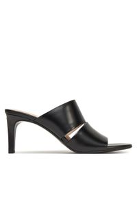 Calvin Klein Klapki Heel Mule 70 - Lth 2 Straps HW0HW02460 Czarny. Kolor: czarny. Materiał: skóra