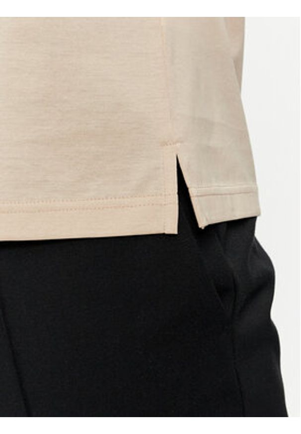 Karl Lagerfeld - KARL LAGERFELD Polo 745000 542200 Beżowy Regular Fit. Typ kołnierza: polo. Kolor: beżowy. Materiał: bawełna