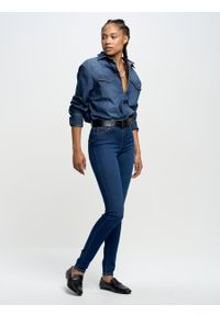 Big-Star - Spodnie jeans damskie z wysokim stanem Clara 658. Okazja: na co dzień. Stan: podwyższony. Kolor: niebieski. Styl: casual, klasyczny, sportowy #3