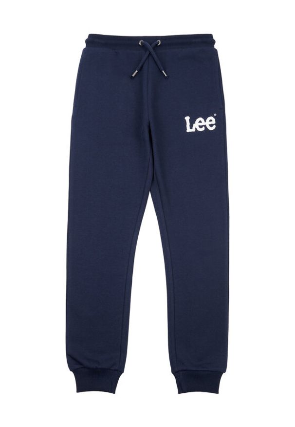 Lee Spodnie dresowe Wobbly Graphic LEE0011 Granatowy Regular Fit. Kolor: niebieski. Materiał: bawełna