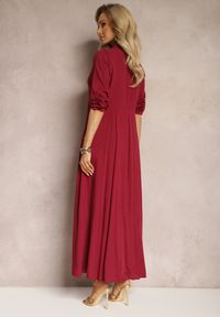 Renee - Bordowa Sukienka Hillcrest. Kolor: czerwony. Długość rękawa: długi rękaw. Typ sukienki: koszulowe. Długość: maxi #5