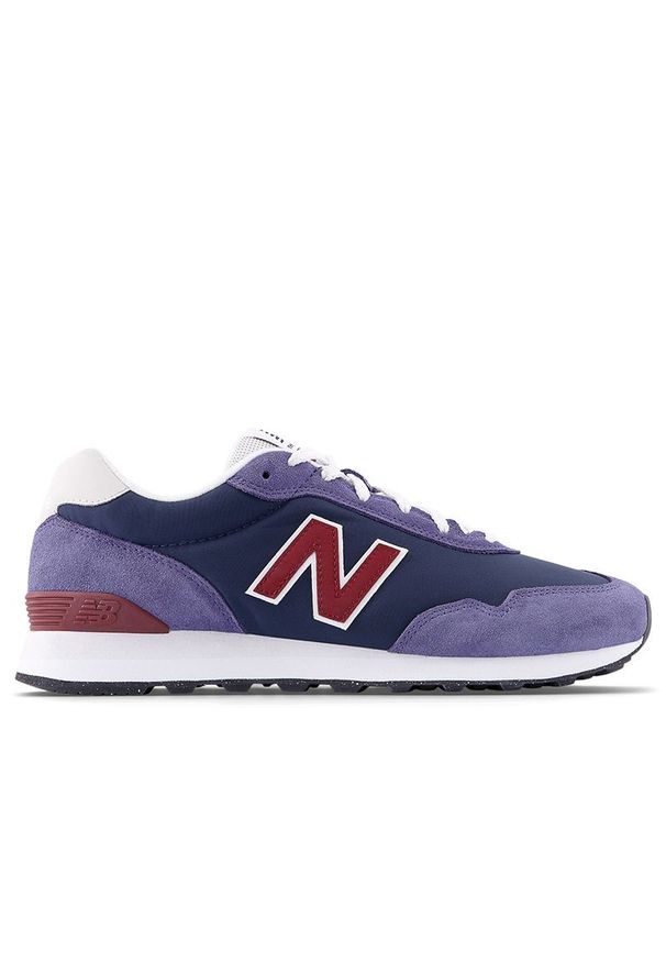 Buty męskie New Balance ML515WNV - fioletowe. Okazja: na co dzień. Kolor: fioletowy. Materiał: zamsz, syntetyk, skóra, materiał. Szerokość cholewki: normalna