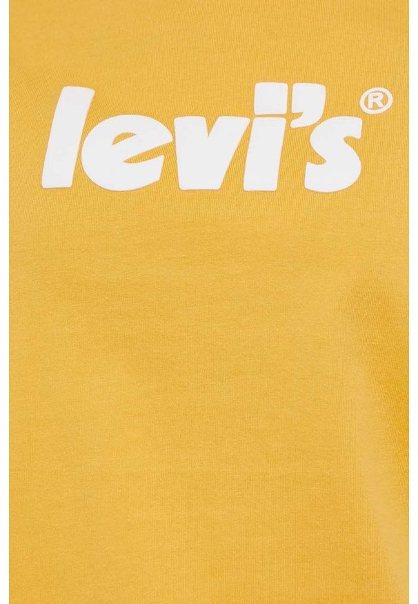 Levi's® - Levi's T-shirt bawełniany kolor pomarańczowy. Okazja: na co dzień, na spotkanie biznesowe. Kolor: pomarańczowy. Materiał: bawełna. Wzór: nadruk. Styl: biznesowy, casual