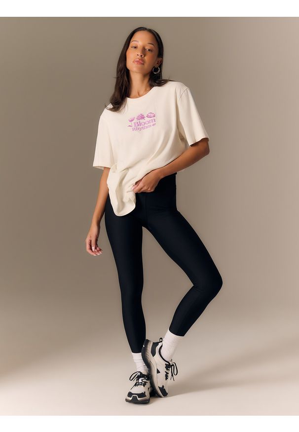 4f - 4F Legginsy z prążkowanej dzianiny damskie - czarne S. Okazja: na co dzień. Stan: podwyższony. Kolor: czarny. Materiał: prążkowany, dzianina. Styl: casual