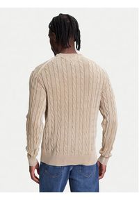 TOMMY HILFIGER - Tommy Hilfiger Sweter Classic MW0MW39524 Beżowy Regular Fit. Kolor: beżowy. Materiał: bawełna
