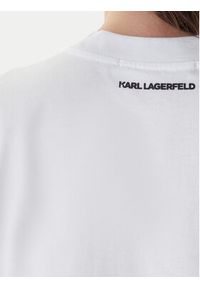 Karl Lagerfeld - KARL LAGERFELD T-Shirt A2W17115 Biały Loose Fit. Typ kołnierza: dekolt w karo. Kolor: biały. Materiał: bawełna #4