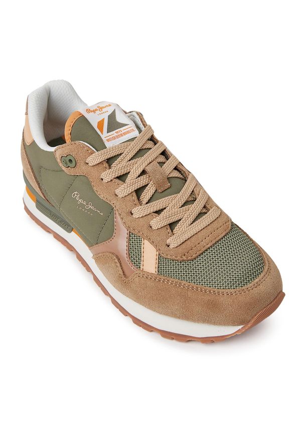 Sneakersy Pepe Jeans PLS31522 Khaki Green 765. Kolor: zielony. Materiał: materiał