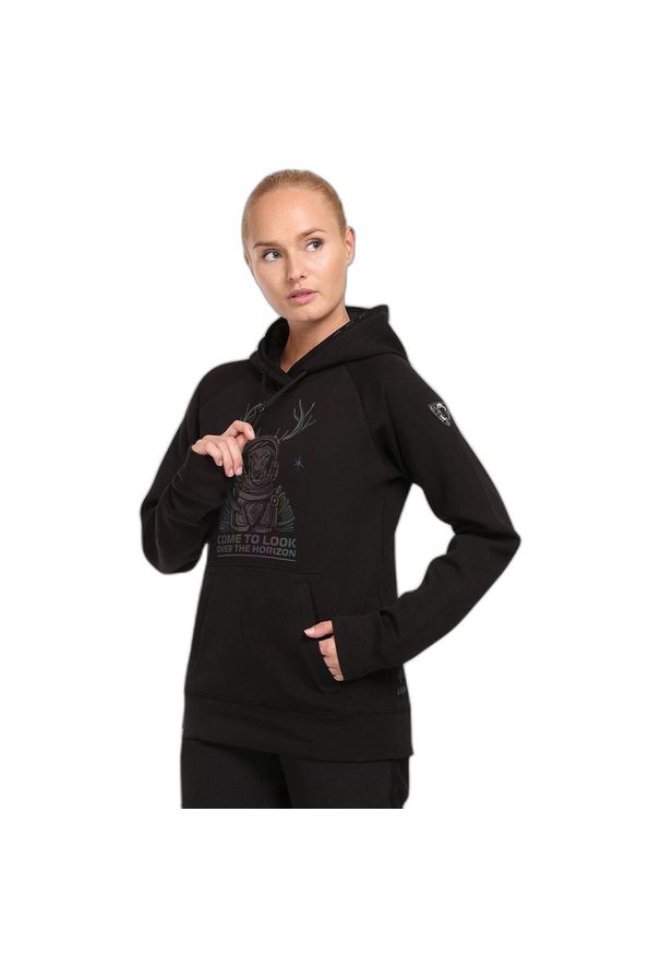 Bluza damska Kilpi Ltd Bellatrix. Typ kołnierza: kaptur. Kolor: czarny. Materiał: bawełna