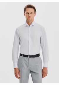 Pako Lorente - PAKO LORENTE - Błękitna koszula męska z kontrastowym wykończeniem. Kolor: niebieski. Materiał: bawełna. Długość rękawa: długi rękaw. Długość: długie #1