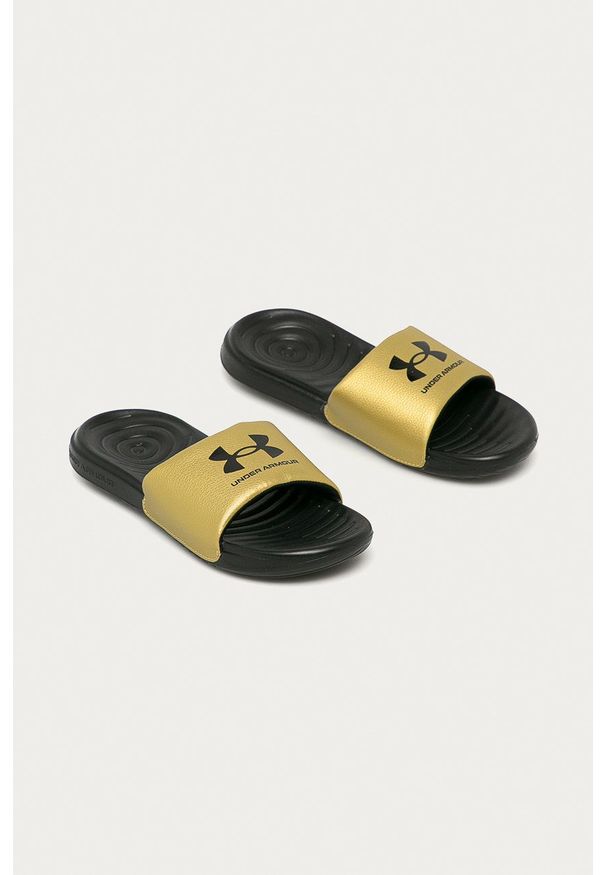 Under Armour - Klapki. Kolor: złoty. Materiał: guma