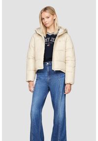 Tommy Jeans - TOMMY JEANS Beżowa pikowana damska kurtka, Rozmiar XL. Kolor: beżowy