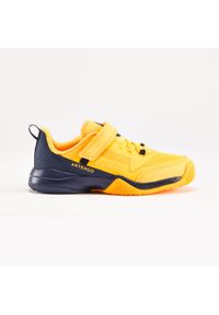 ARTENGO - Buty do tenisa dla dzieci Artengo TS500 Fast na rzepy. Zapięcie: rzepy. Kolor: żółty, pomarańczowy, wielokolorowy, niebieski. Materiał: materiał, kauczuk. Szerokość cholewki: szeroka. Sport: tenis