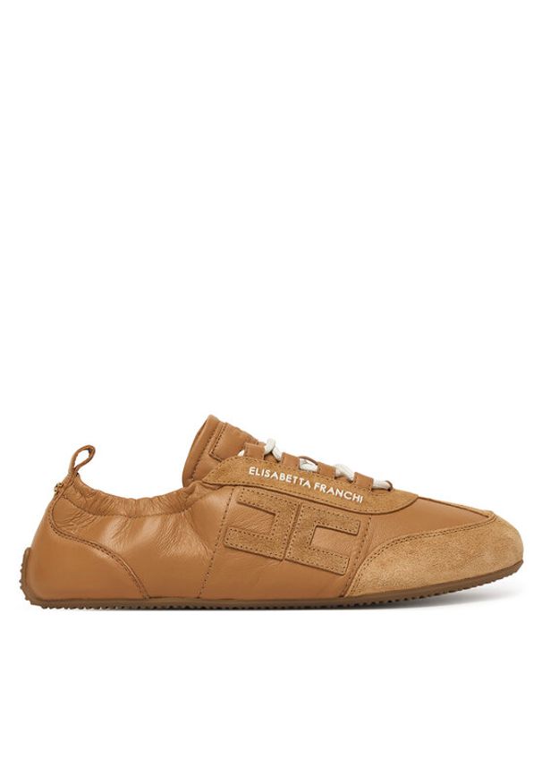 Elisabetta Franchi Sneakersy SA39G61E2 Brązowy. Kolor: brązowy. Materiał: skóra