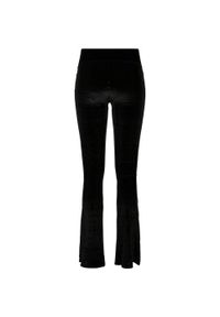 Urban Classics - Legginsy Damskie Velvet Z Wysoką Talią Bootcut. Kolor: czarny. Sport: turystyka piesza