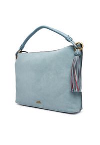 TOMMY HILFIGER - Tommy Hilfiger Torebka Th Statement Leather Bag Suede AW0AW18402 Błękitny. Kolor: niebieski. Materiał: skórzane #4