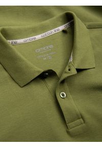 Ombre Clothing - Męska koszulka polo jednokolorowa BASIC z dzianiny pique - oliwkowa V21 - Rozmiar: S. Okazja: na co dzień. Typ kołnierza: polo. Kolor: oliwkowy. Materiał: dzianina. Wzór: haft, aplikacja, jednolity. Styl: sportowy, wizytowy, casual #3