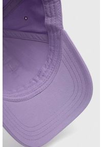 Hugo - HUGO czapka z daszkiem bawełniana kolor fioletowy z aplikacją. Kolor: fioletowy. Materiał: bawełna. Wzór: aplikacja #3