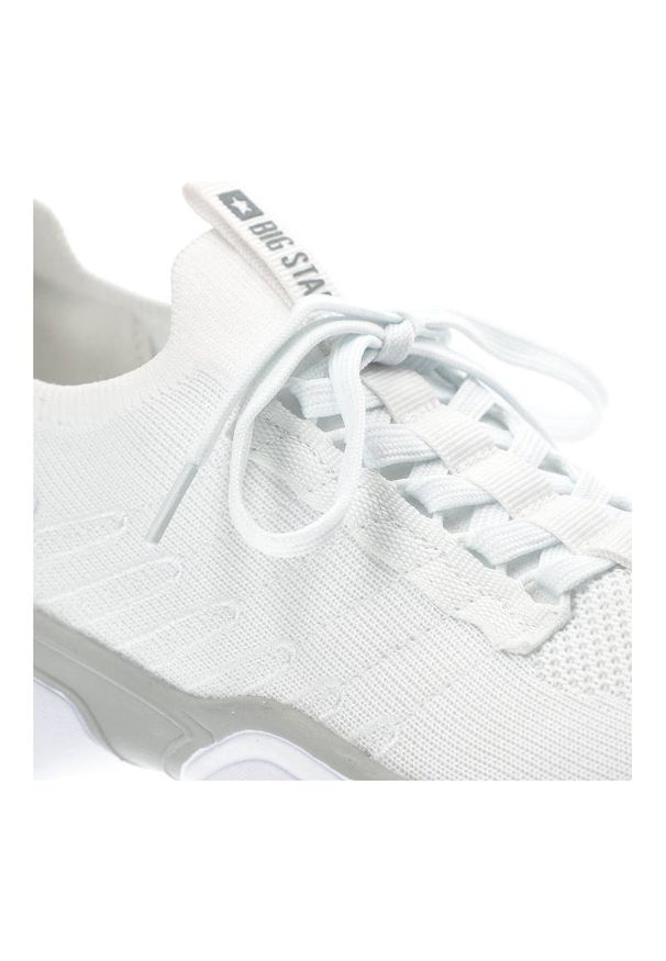 Big-Star - Białe Sneakersy Big Star Modne Buty Damskie. Okazja: na uczelnię, do pracy. Kolor: biały. Materiał: materiał. Szerokość cholewki: normalna
