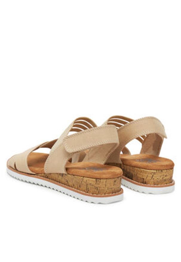 skechers - Skechers Sandały BOBS Desert Kiss-Shore Enough 114130/NAT Beżowy. Kolor: beżowy. Materiał: materiał