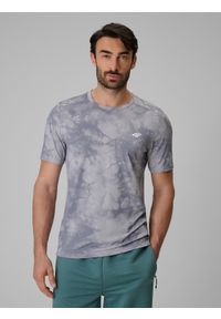 4f - 4F Koszulka treningowa regular szybkoschnąca męska - szara XXL. Kolor: szary. Materiał: materiał, włókno. Sport: fitness #1