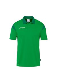 UHLSPORT - Koszulka polo dla dzieci Uhlsport Squad 27. Typ kołnierza: polo. Kolor: niebieski, zielony, wielokolorowy. Wzór: napisy