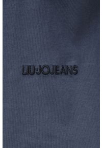 Liu Jo t-shirt bawełniany kolor granatowy gładki. Kolor: niebieski. Materiał: bawełna. Wzór: gładki