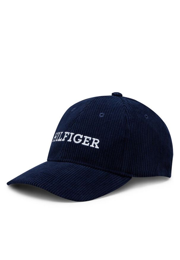 TOMMY HILFIGER - Tommy Hilfiger Czapka z daszkiem Monotype Cordoroy Cap AM0AM11990 Granatowy. Kolor: niebieski. Materiał: syntetyk