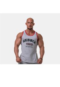 NEBBIA - Podkoszulek fitness męski Nebbia Old School Muscle Grey. Kolor: szary. Sport: fitness #1