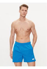 Calvin Klein Swimwear Szorty kąpielowe KM0KM00939 Niebieski Regular Fit. Kolor: niebieski. Materiał: syntetyk