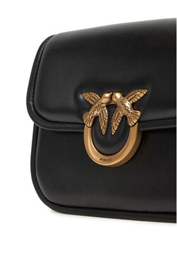Pinko - PINKO Torebka Love Box Bag Fl Mini 104297 A26L Czarny. Kolor: czarny. Materiał: skórzane