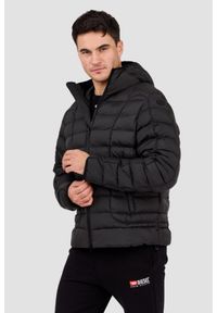 Diesel - DIESEL Czarna pikowana męska kurtka z kapturem W-STONE, Rozmiar 48. Typ kołnierza: kaptur. Kolor: czarny. Materiał: poliester. Długość rękawa: długi rękaw. Długość: długie. Styl: elegancki #3