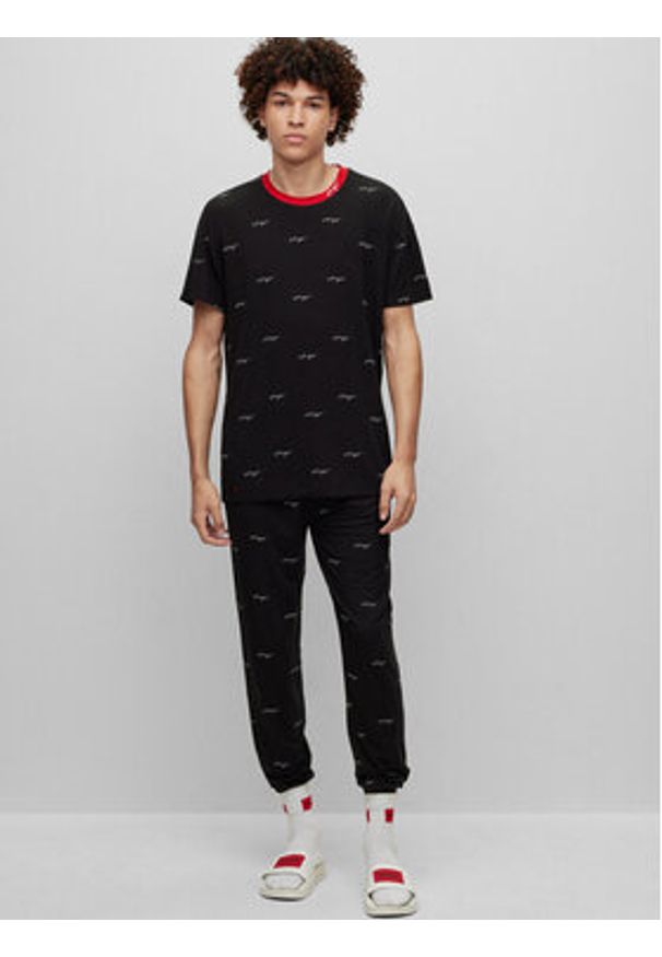 Hugo Koszulka piżamowa 50490231 Czarny Relaxed Fit. Kolor: czarny. Materiał: bawełna