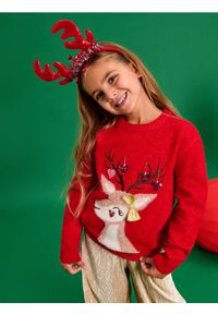 Sinsay - Sweter z motywem świątecznym - czerwony. Kolor: czerwony. Wzór: aplikacja. Styl: wizytowy #1