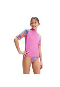 Speedo - Top Dziecięcy/dziecięcy Ss Pt Pnl Snt Rash Top. Kolor: niebieski, różowy, wielokolorowy