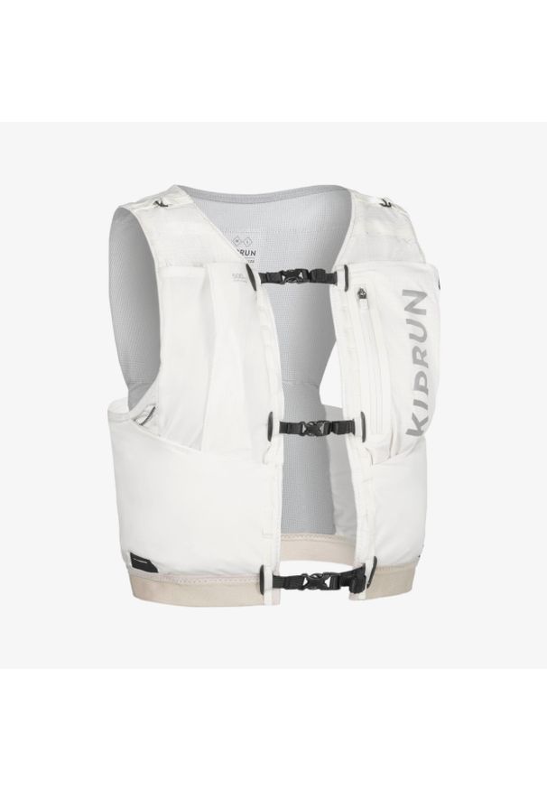 KIPRUN - Kamizelka do biegania w terenie unisex Kiprun 900 Race 5 l na softflaski. Kolor: biały. Materiał: poliester, elastan, tkanina, materiał, poliamid. Sport: bieganie