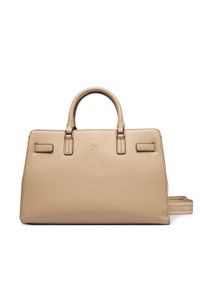 TOMMY HILFIGER - Tommy Hilfiger Torebka Th Joy Satchel AW0AW19067 Beżowy. Kolor: beżowy. Materiał: skórzane #1