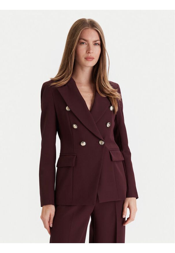 Maryley Marynarka 25IB139/43BU Bordowy Regular Fit. Kolor: czerwony. Materiał: syntetyk