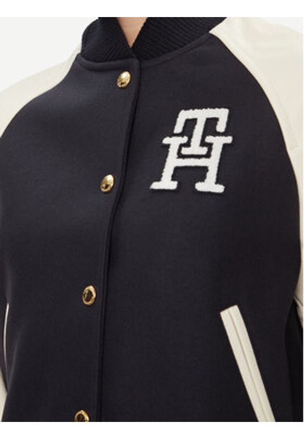 TOMMY HILFIGER - Tommy Hilfiger Kurtka bomber WW0WW39152 Granatowy Regular Fit. Kolor: niebieski. Materiał: wełna