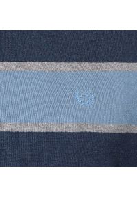 Bawełniany Sweter Męski, Okrągły Dekolt - Pako Jeans - Niebieski i Granat, Pasy. Kolor: niebieski. Materiał: bawełna. Styl: klasyczny, elegancki #3