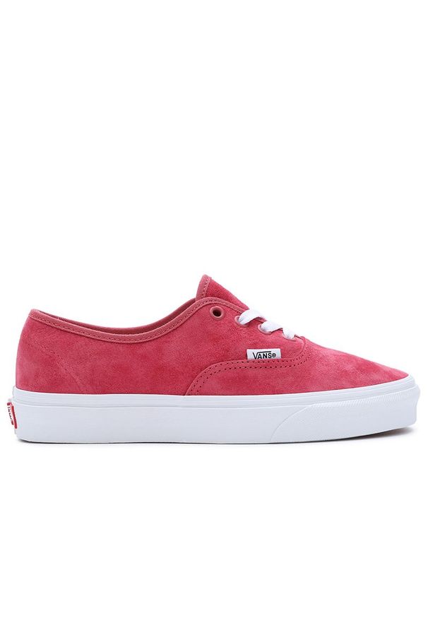 Buty Vans Authentic VN0009PVZLD1 - czerwone. Okazja: na co dzień. Kolor: czerwony. Materiał: zamsz, guma. Szerokość cholewki: normalna. Sezon: lato. Model: Vans Authentic