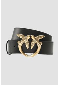 Pinko - PINKO Czarny pasek damski Love Berry H4 Belt, Rozmiar XS. Kolor: czarny #1