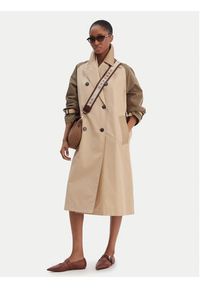 Weekend Max Mara Trencz Canasta 2615021021 Beżowy Relaxed Fit. Kolor: beżowy. Materiał: syntetyk #2