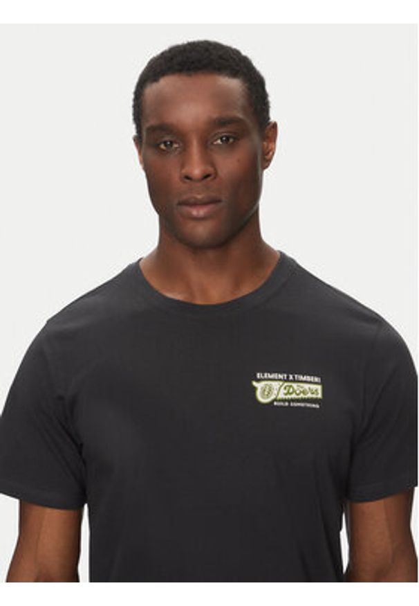Element T-Shirt ELYZT00519 Czarny Regular Fit. Kolor: czarny. Materiał: bawełna