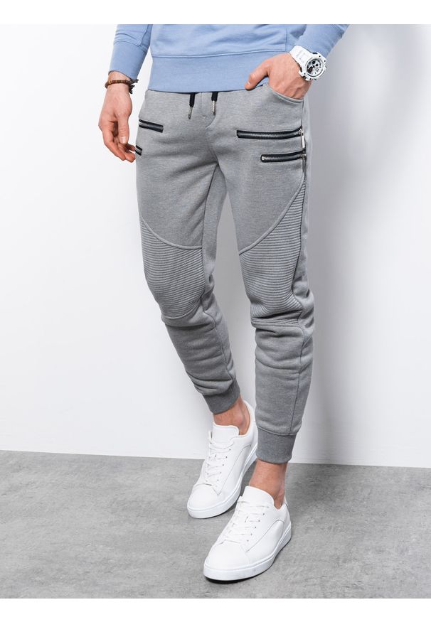 Szare spodnie Ombre Clothing melanż