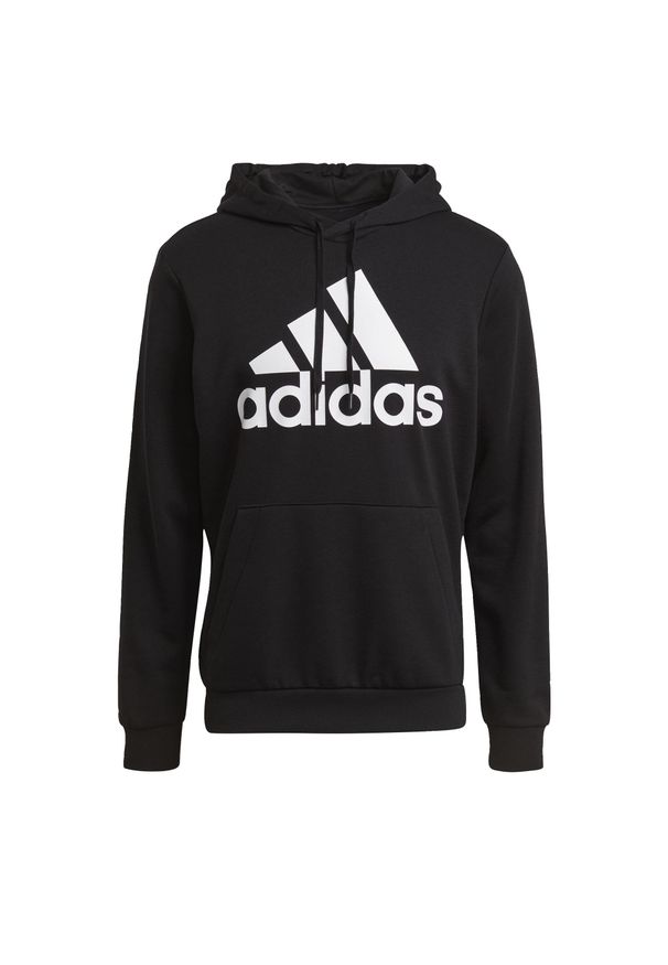 Adidas - adidas Essentials Big Logo Hoodie, męska bluza. Kolor: biały, czarny, wielokolorowy. Materiał: bawełna, wiskoza, poliester